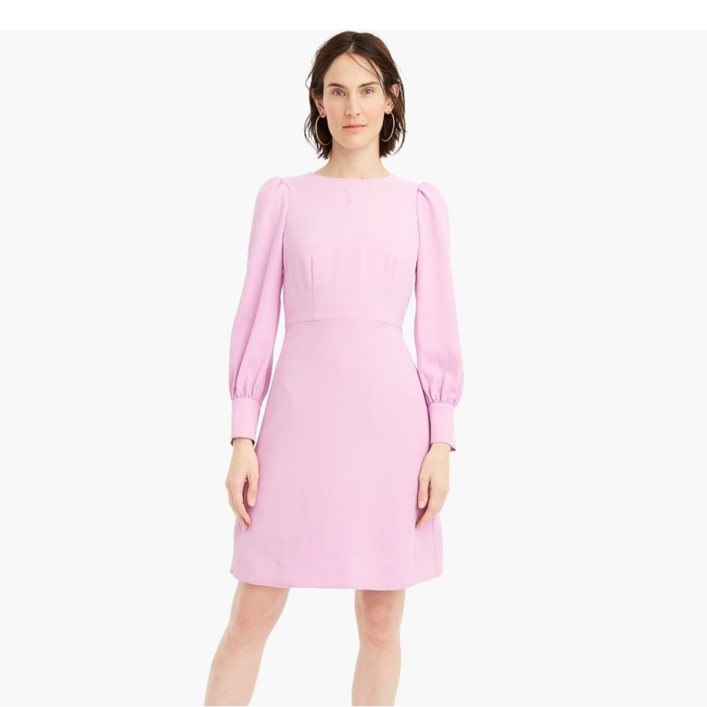J. Crew long sleeve crepe 365 dress in soft mauve pink size 10. - Picture 2 of 12